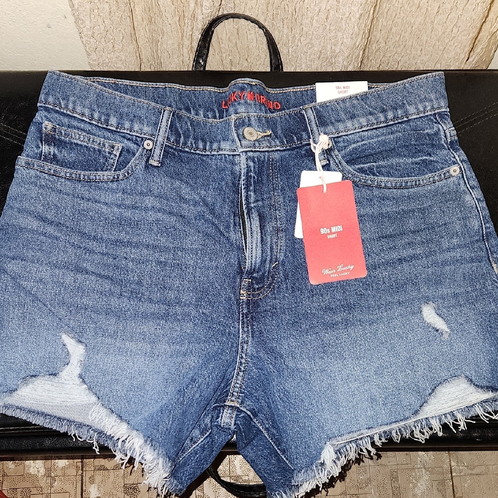 Lucky Brand Women's Distressed Blue Jean Shorts